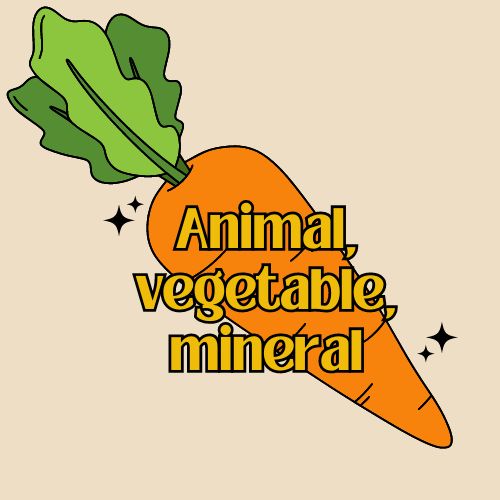 Animal, vegetable, mineral Logo