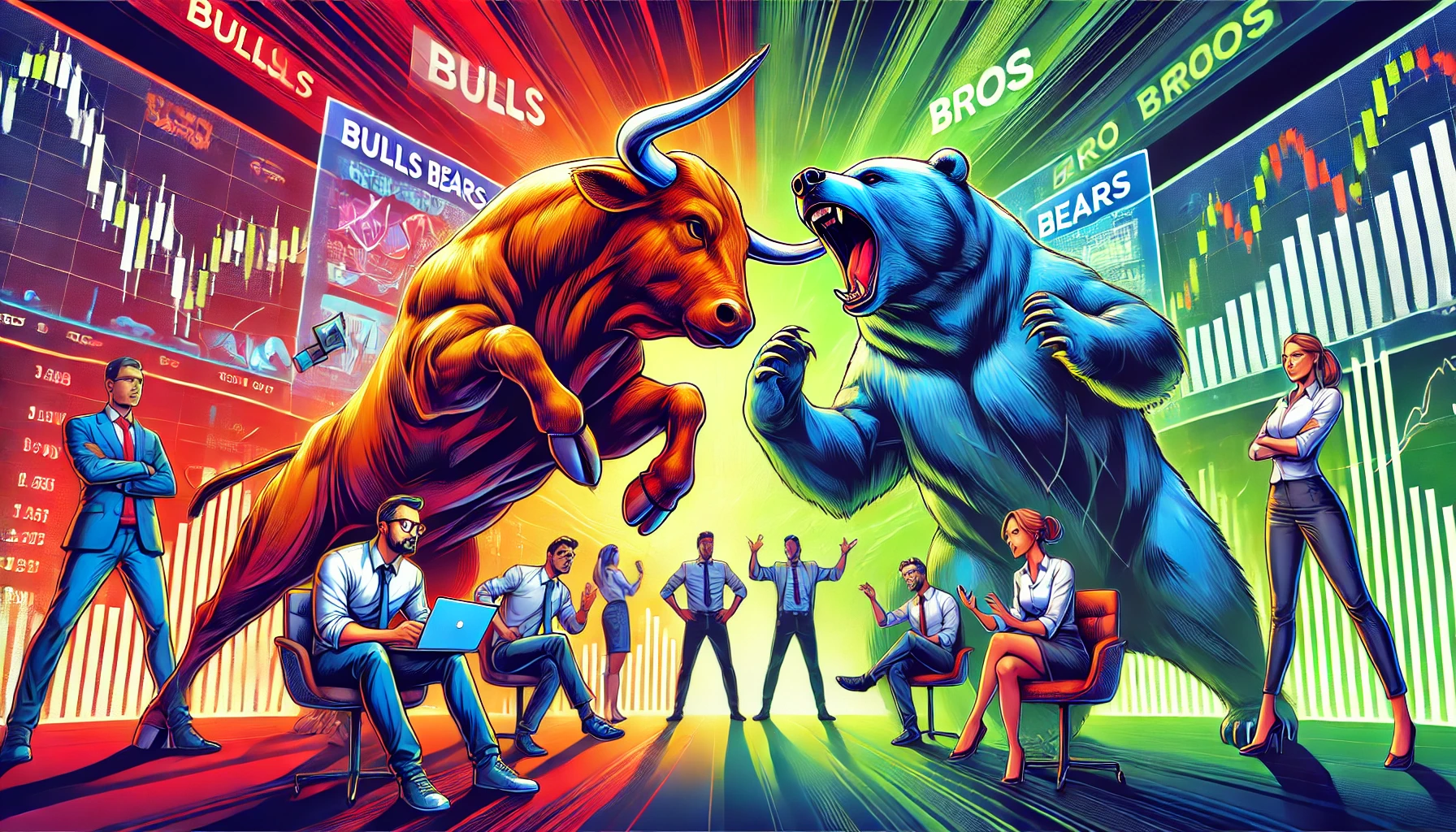 Bulls, Bears and Bros Logo