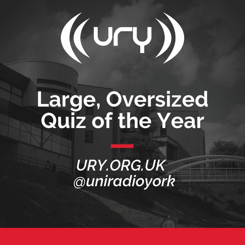 Large, Oversized Quiz of the Year logo.