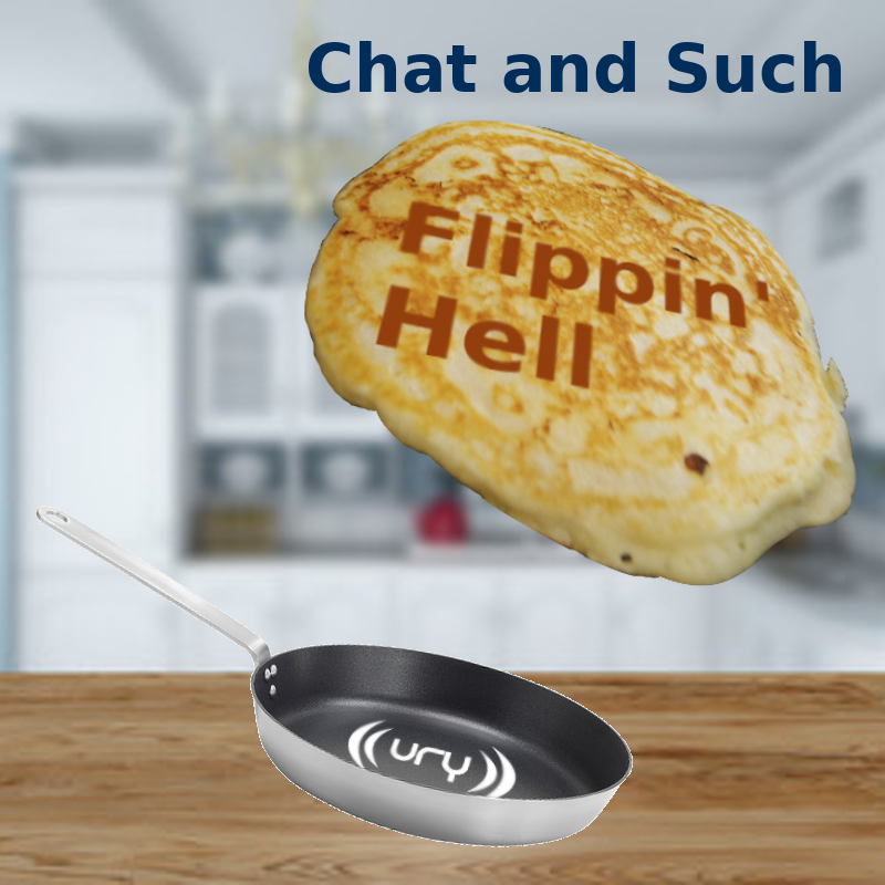 Chat and Such: Flippin' Hell logo.