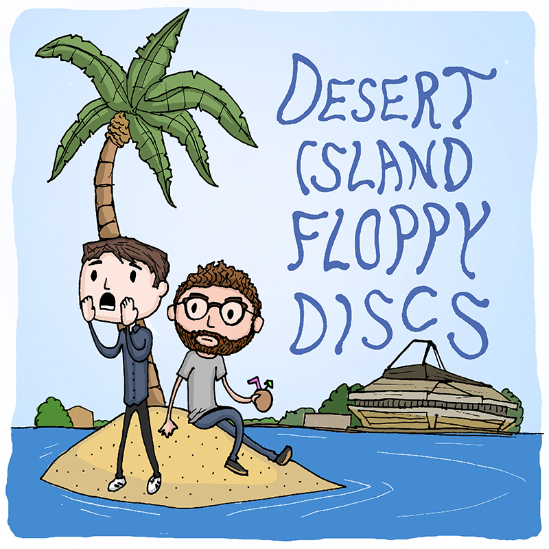 Desert Island Floppy Discs logo.