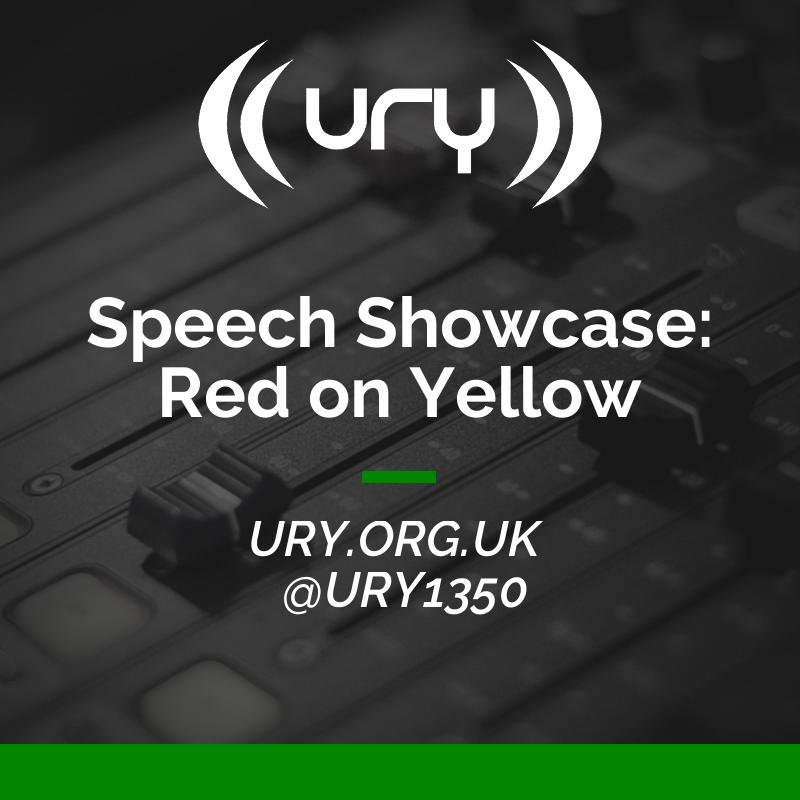 Speech Showcase: Red on Yellow Logo