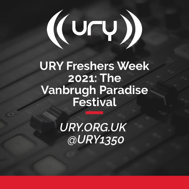 URY Freshers Week 2021: The Vanbrugh Paradise Festival logo.